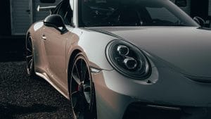 Blog 4 Silver Porsche 911 front three-quarter view