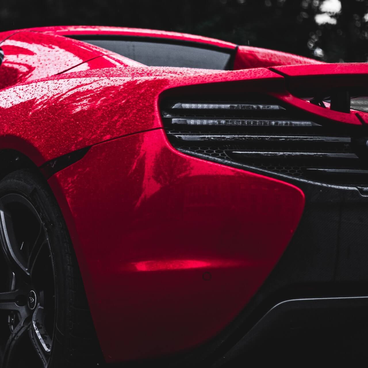 Bumper view of a red car