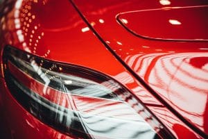 Blog 8 Deep red car panel with water beading on a fresh coating