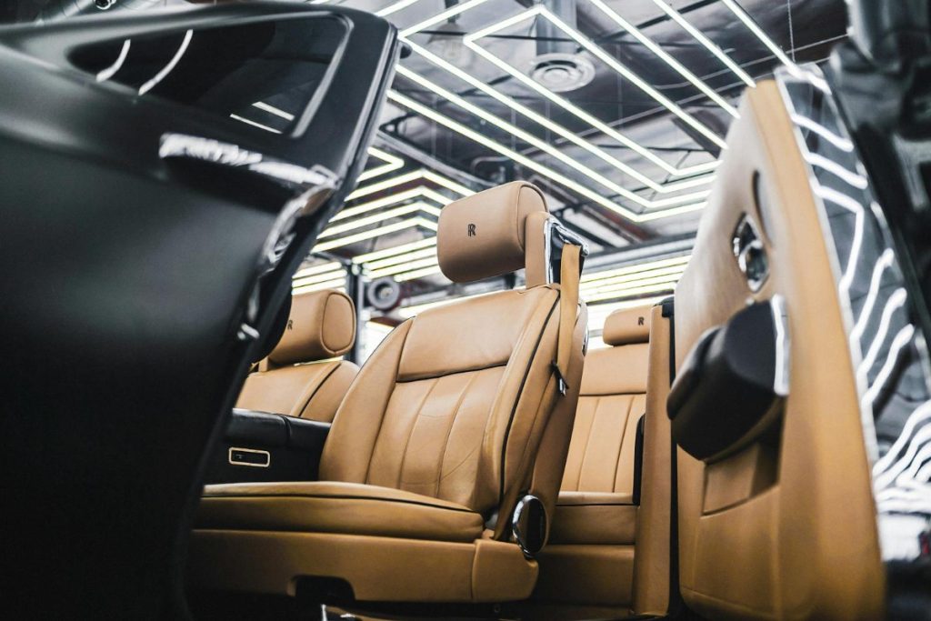 Luxury interior detailing for leather seats