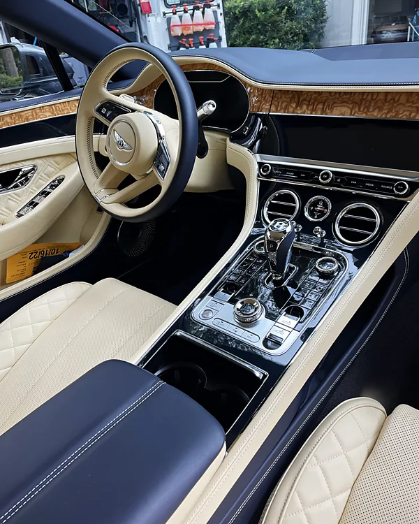Bentley Continental Interior mobile detailing by Lux Detailer, mobile detailing in the Lowcountry: Hilton Head, Bluffton, Beaufort & Savannah