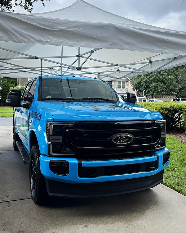 Ford Super Duty Roofing Truck fleet detailing by Lux Detailer, mobile detailing in the Lowcountry: Hilton Head, Bluffton, Beaufort & Savannah
