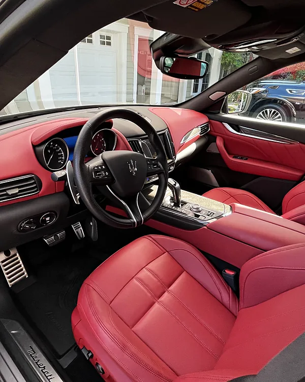 Maserati Levante Interior car detailing by Lux Detailer, mobile detailing in the Lowcountry: Hilton Head, Bluffton, Beaufort & Savannah