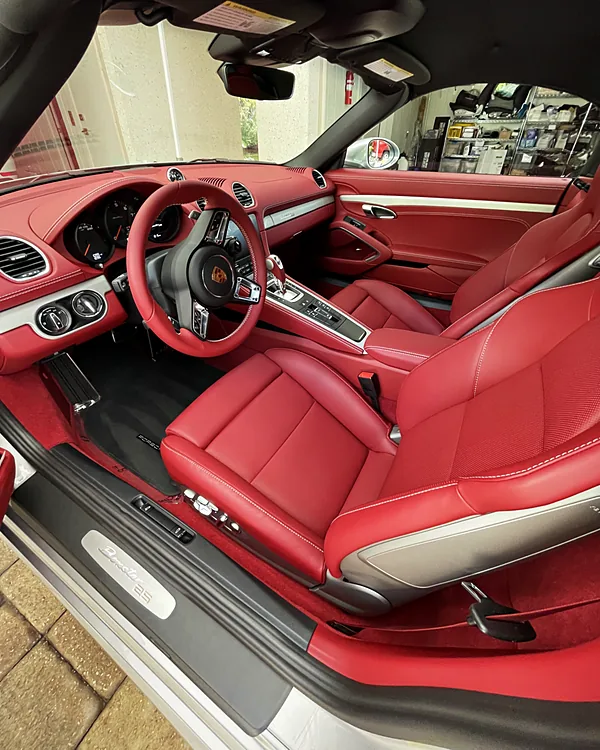 Porsche Interior mobile detailing by Lux Detailer, mobile detailing in the Lowcountry: Hilton Head, Bluffton, Beaufort & Savannah