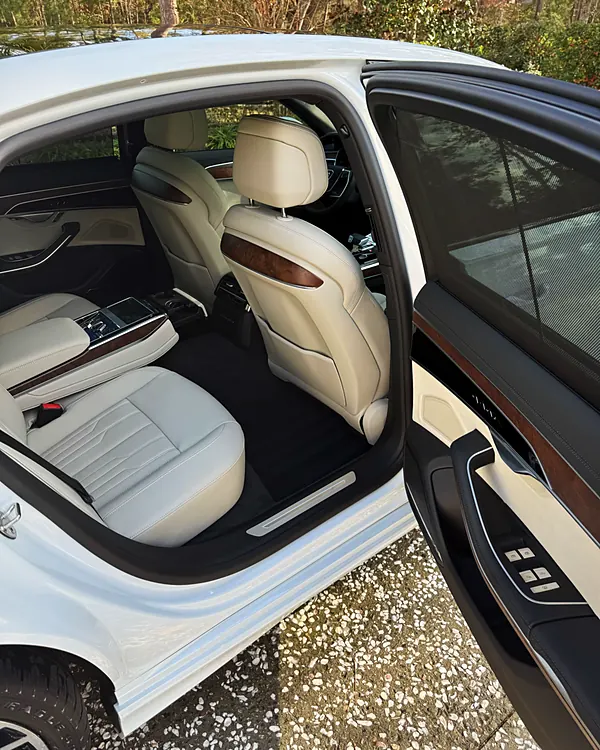Audi A8 Interior interior detailing by Lux Detailer, mobile detailing in Beaufort, SC