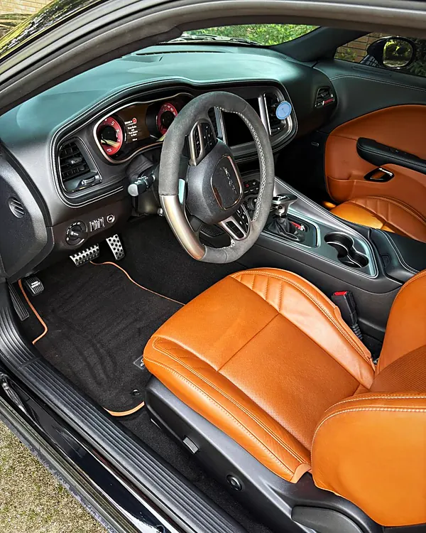 Dodge Challenger Interior interior detailing by Lux Detailer, mobile detailing in Beaufort, SC