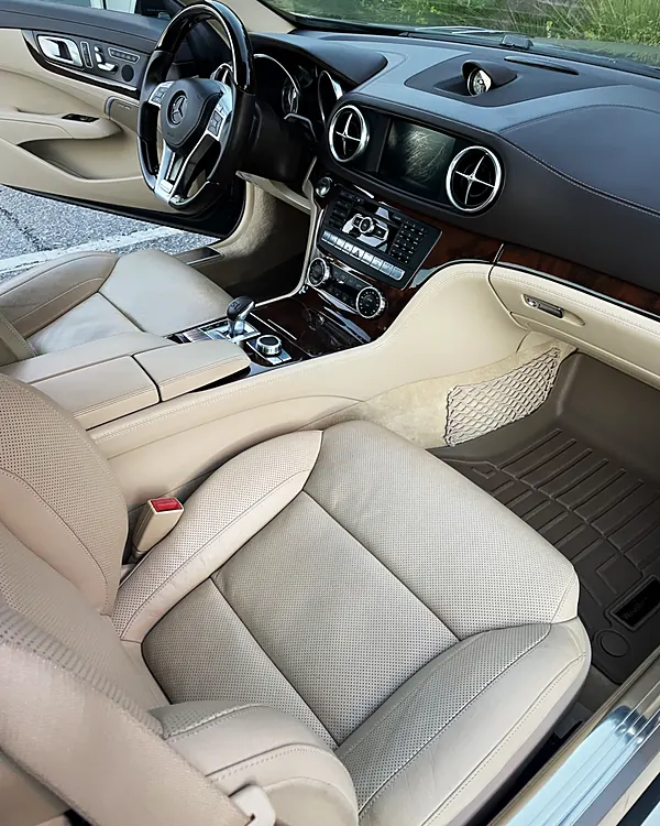Mercedes SL Interior interior detailing by Lux Detailer, mobile detailing in Hilton Head Island, SC