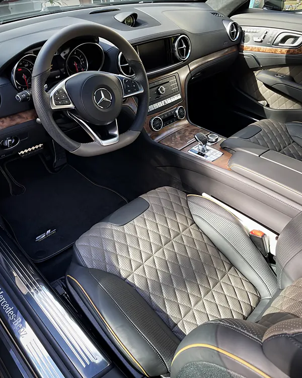 Mercedes SL Interior car detailing by Lux Detailer, mobile detailing in Okatie, SC