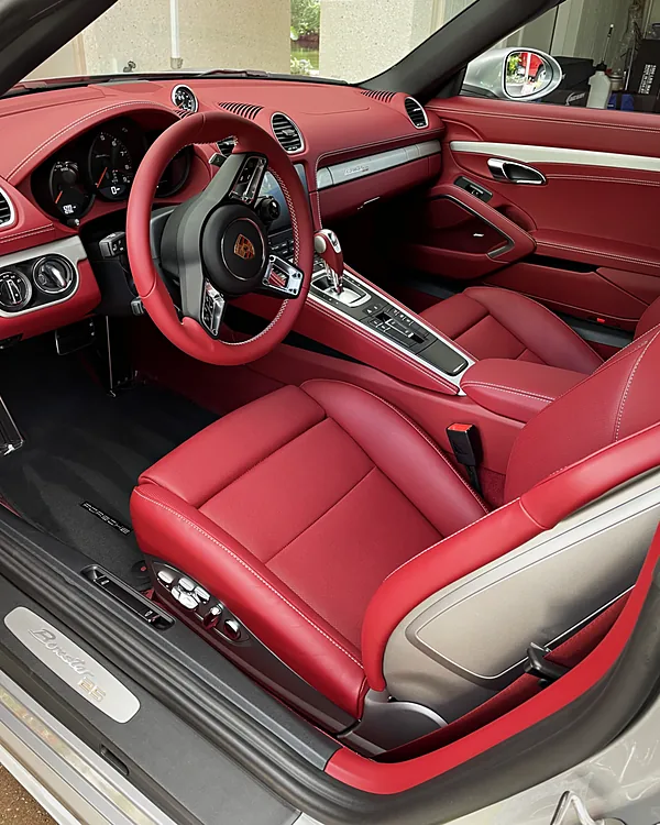 Porsche Interior car detailing by Lux Detailer, mobile detailing in Port Royal, SC