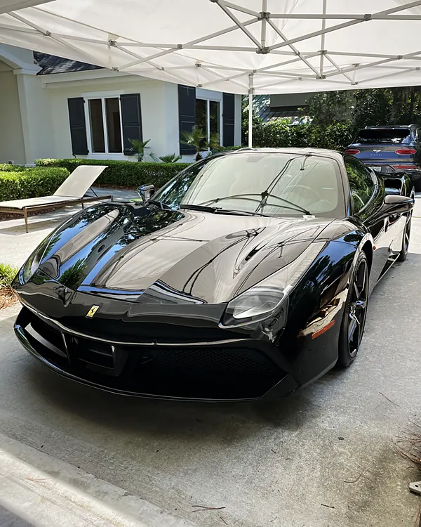 Ferrari 488 exterior detailing by Lux Detailer, mobile detailing in Richmond Hill, GA
