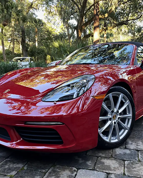 Porsche 718 Boxster paint correction by Lux Detailer, mobile detailing in Richmond Hill, GA