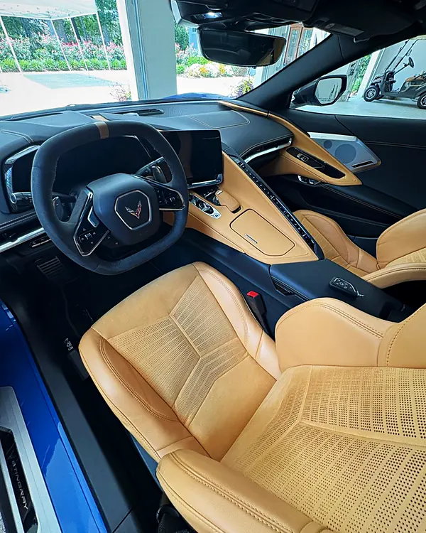 Corvette C8 Interior car detailing by Lux Detailer, mobile detailing in Savannah, GA